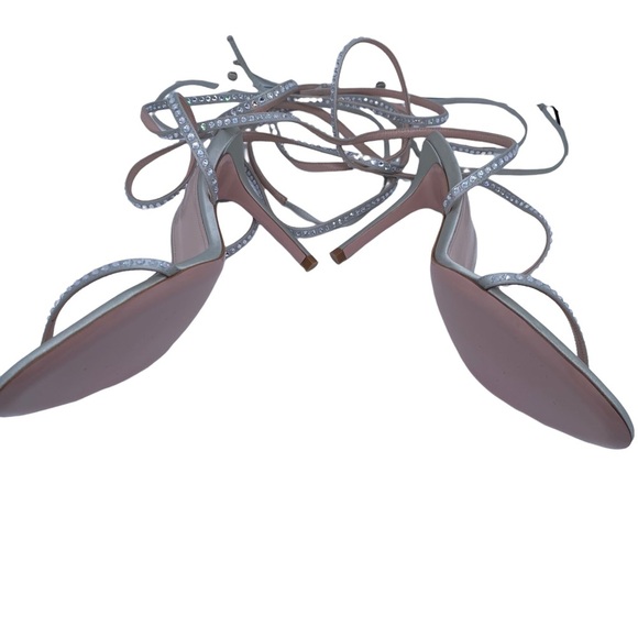 NEW Bronx and Banco X REVOLVE Anna Silver Rhinestone Vamp Heels Silver Size 8.5 - Picture 11 of 13